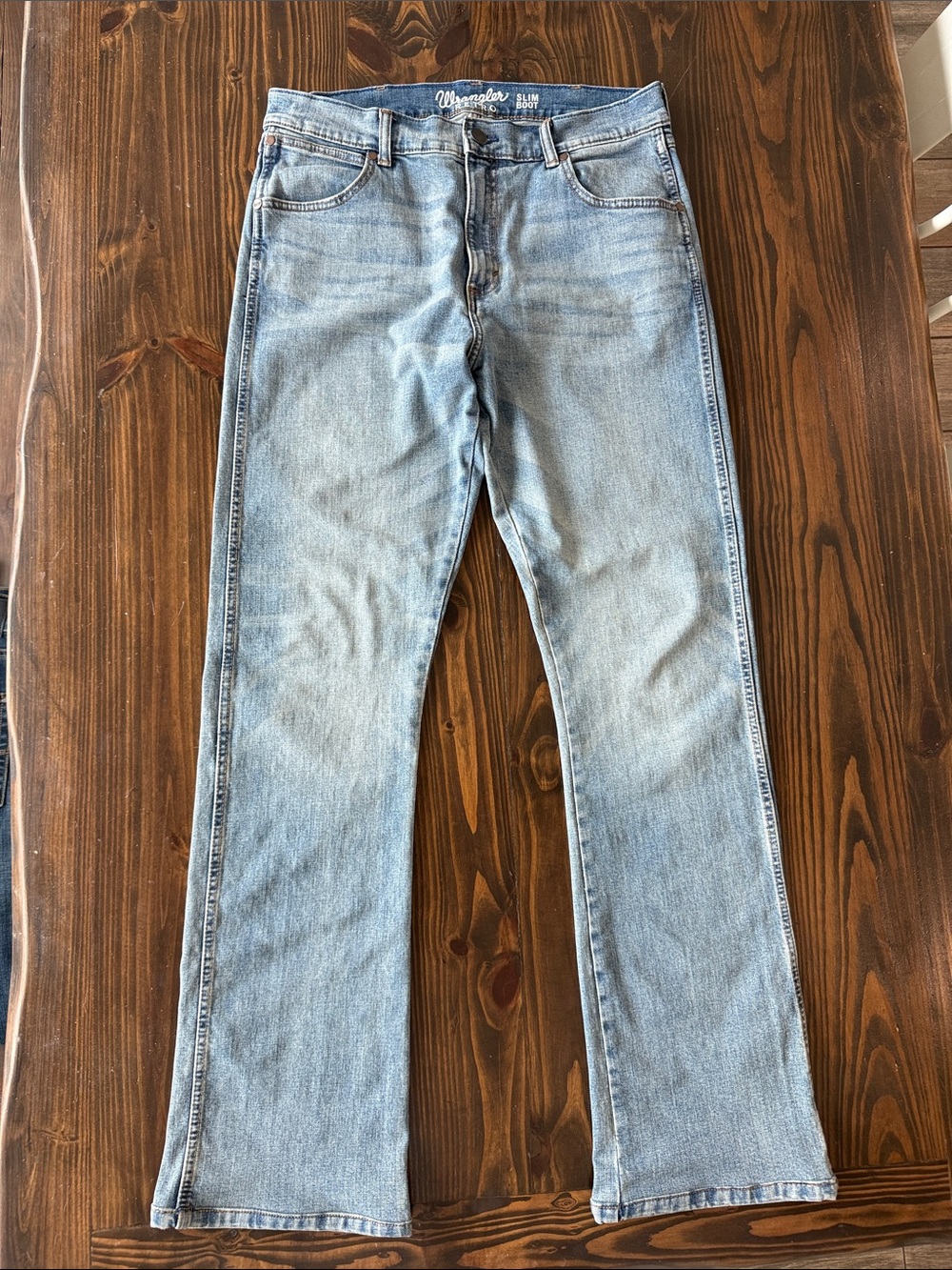 Wrangler 33x36 Retro Slim Boot Bootcut Light Blue Men's Jeans